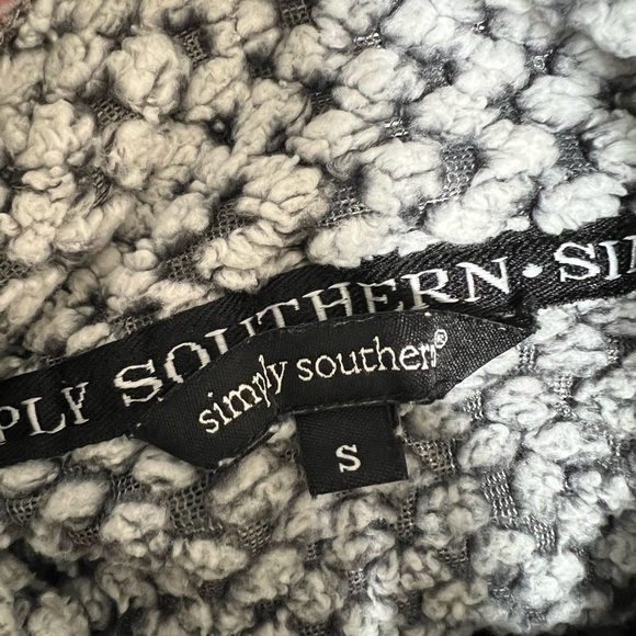 Simply Southern Soft Fleece Zip Up Plaid Patch Pocket Jacket Sweater Size Small - Picture 9 of 10